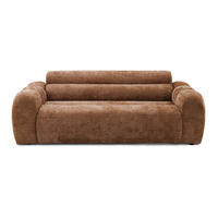 2-SITZER modulares Sofa VEER, Breite 213 cm Chenille Webstoff Orange - Schwarz/Orange, Holz/Kunststoff (213/75/95cm) - Muffo