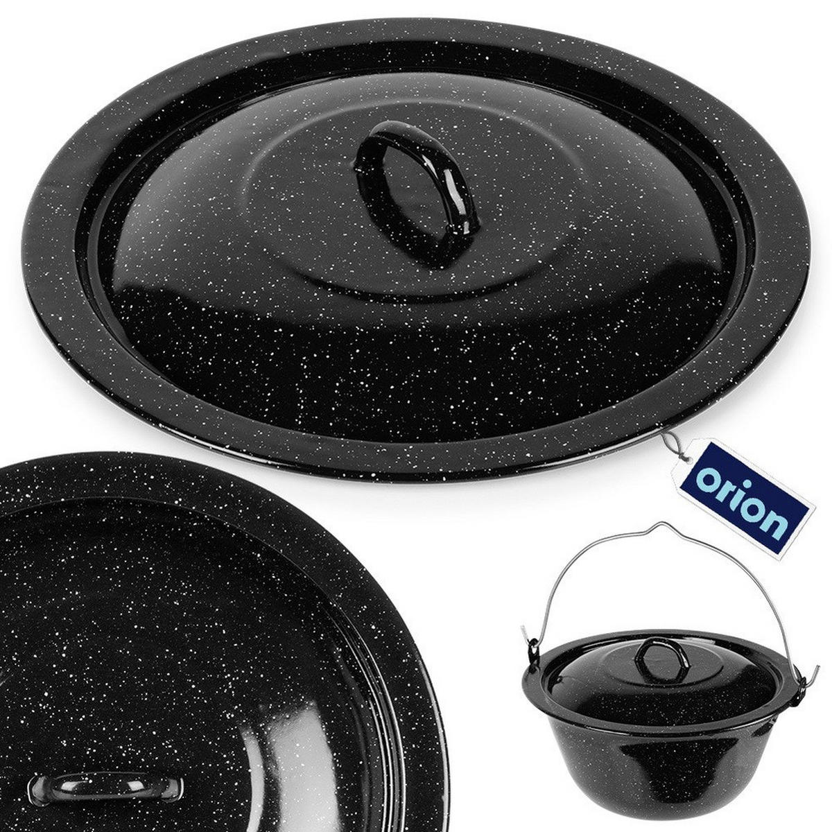 KESSELDECKEL emailliert 34 cm Schwarz - Schwarz, Metall (34/34/4cm) - Orion 