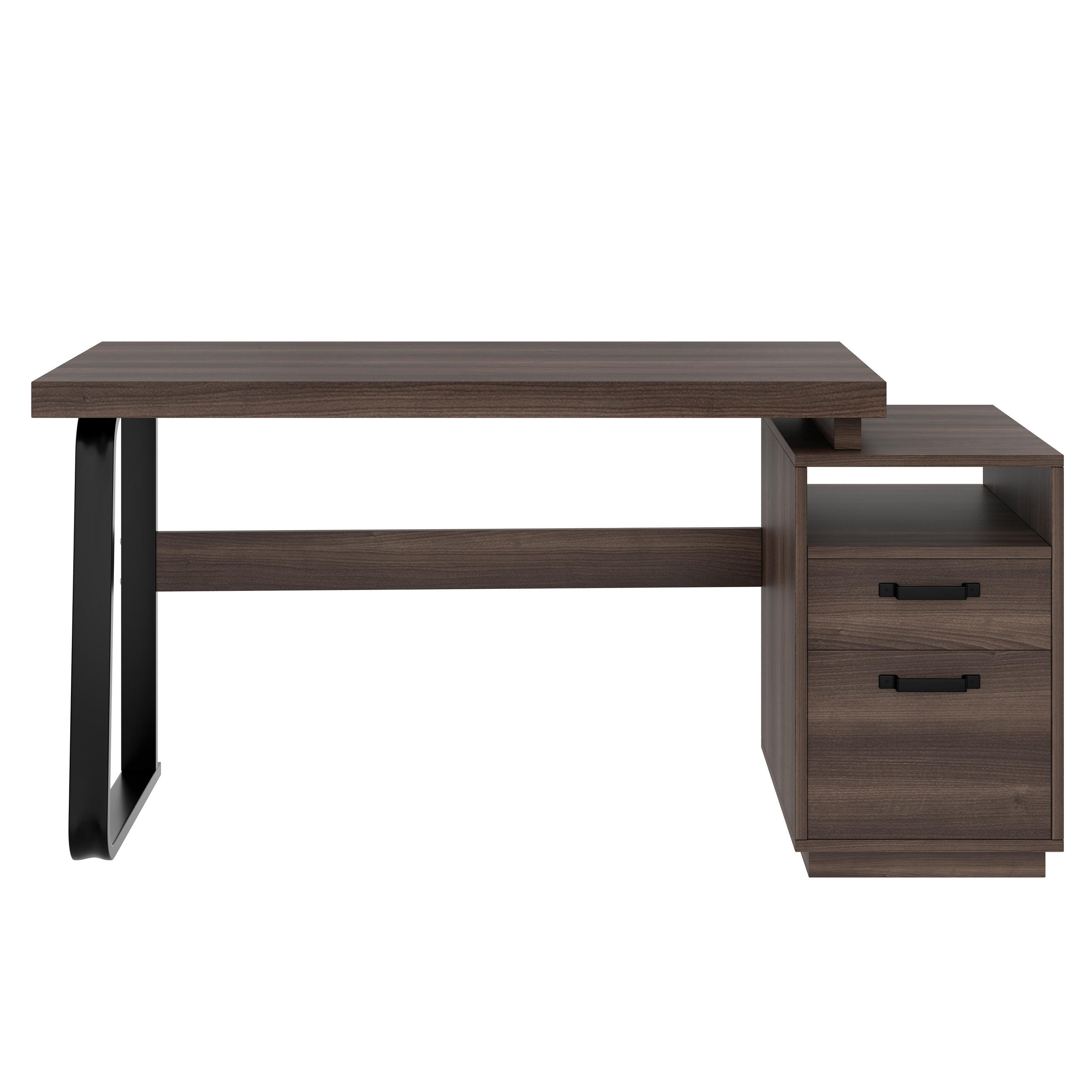SCHREIBTISCH Braun 161/54/76 cm mit Schublade und offenem Fach - Braun, Holzwerkstoff (54/161/76.4cm) - PANGIVO