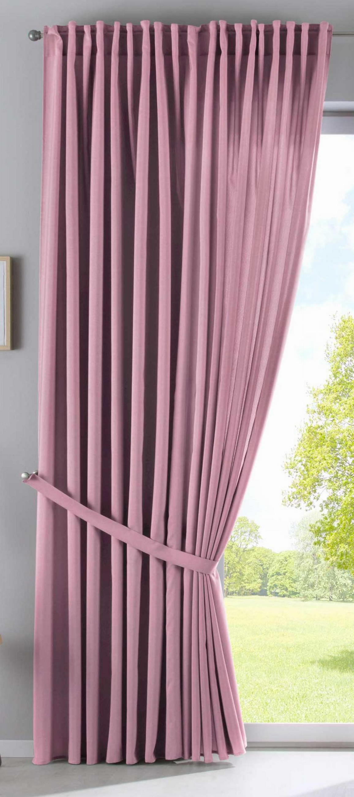 SCHLAUFENGARDINE 2ER SET »Jena« HxB 225x140 cm Altrosa - Rosa, Textil (140/225cm) - Gardinenbox