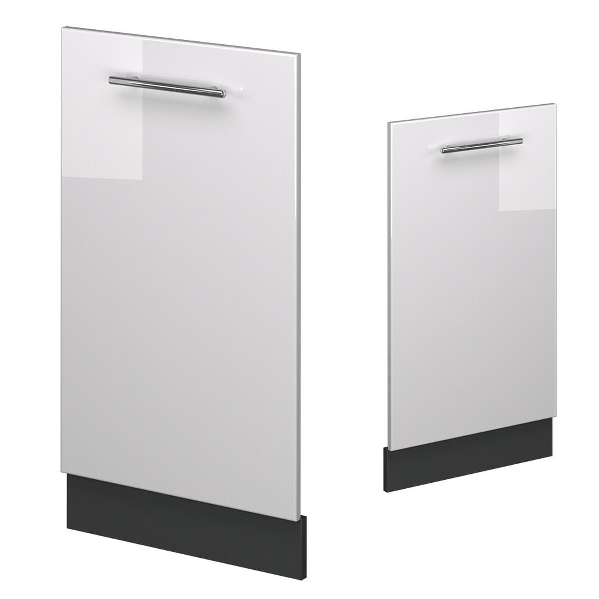 GESCHIRRSPÜLBLENDE Fame-Line Weiß Hochglanz 45 cm , AP Anthrazit - Weiß Hochglanz/Anthrazit, Holzwerkstoff (45/81.8/1.6cm) - Vicco