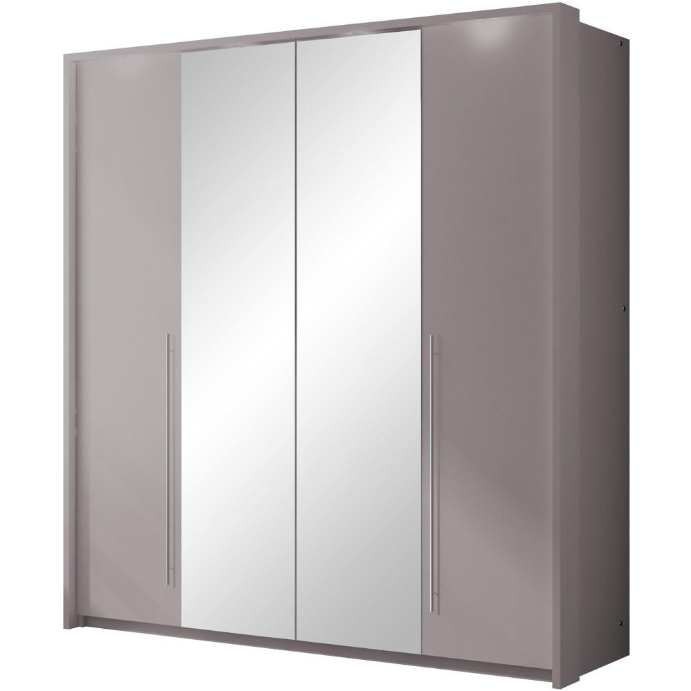 DREHTÜRENSCHRANK Bremco mit 2 Türen und Spiegel, Cappuccino, 210 cm - Cappuccino, Holzwerkstoff (210/219/65cm) - Beautysofa