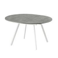 ESSTISCH LIV 120-150/120/76 cm Rund Beton - Weiß/Grau, Holzwerkstoff (120/120/76cm) - B&D Home