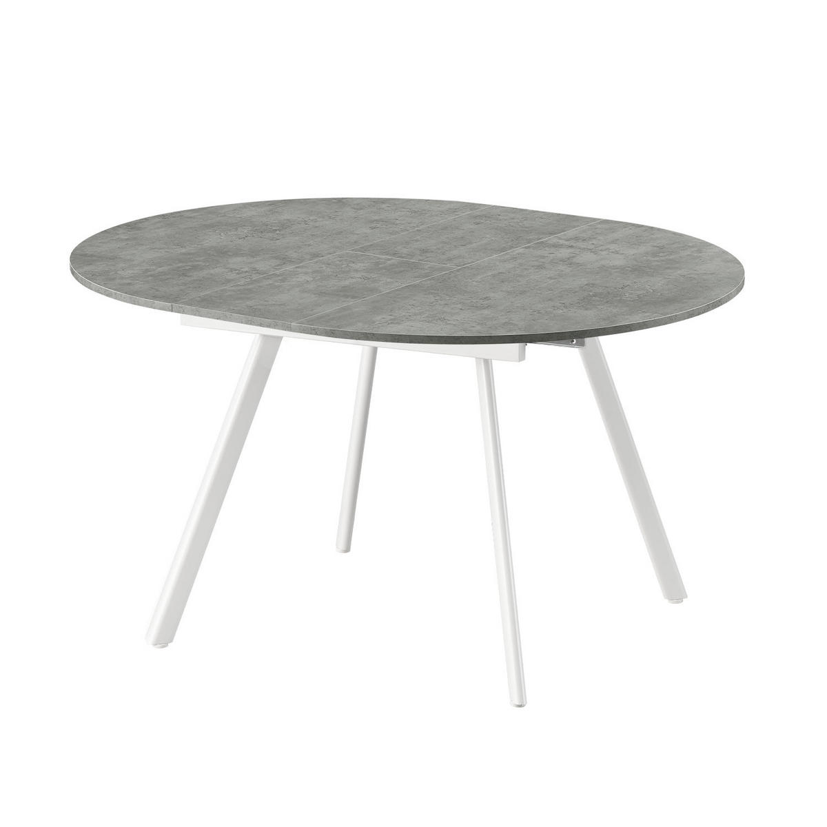 ESSTISCH LIV 120-150/120/76 cm Rund Beton - Weiß/Grau, Holzwerkstoff (120/120/76cm) - B&D Home