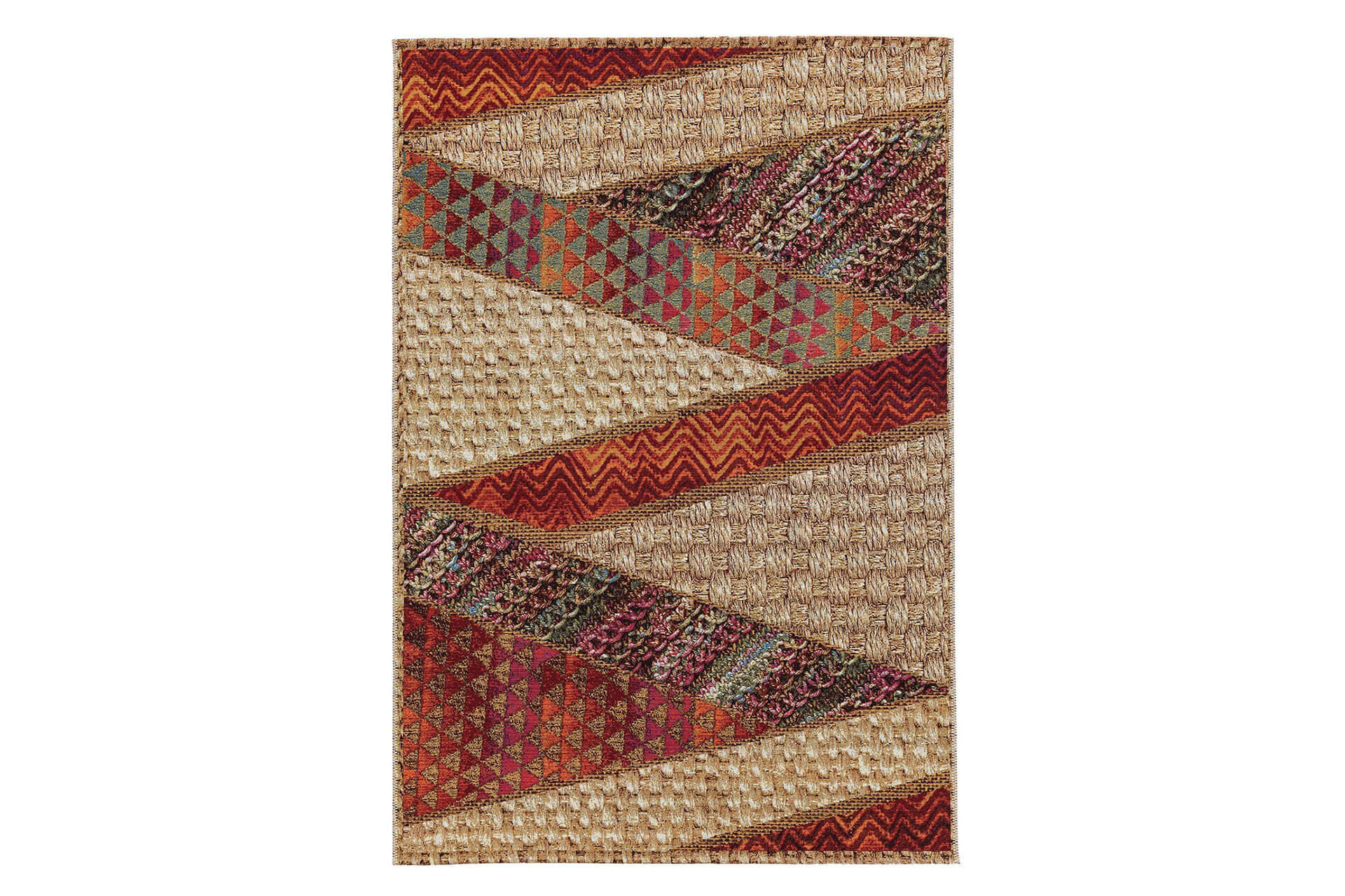 TEPPICH In- & Outd - Beige/Rot, Kunststoff/Textil (160/1cm) - KUNSTLOFT