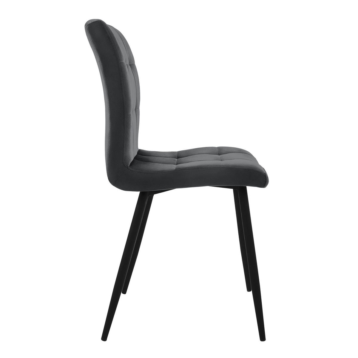 ESSZIMMERSTUHL Samt Anthrazit 4er Set - Anthrazit, Metall (41/89/49cm) - ML-DESIGN