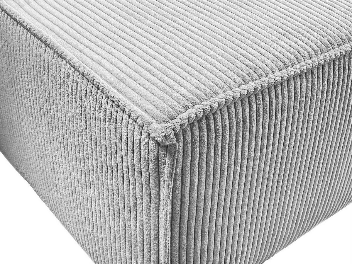 WOHNLANDSCHAFT Gepolstertes CARLO U Cord mit Schlaffunktion und Bettkasten, Poso 110 - Hellgrau, Textil (315/83/143cm) - Lookway