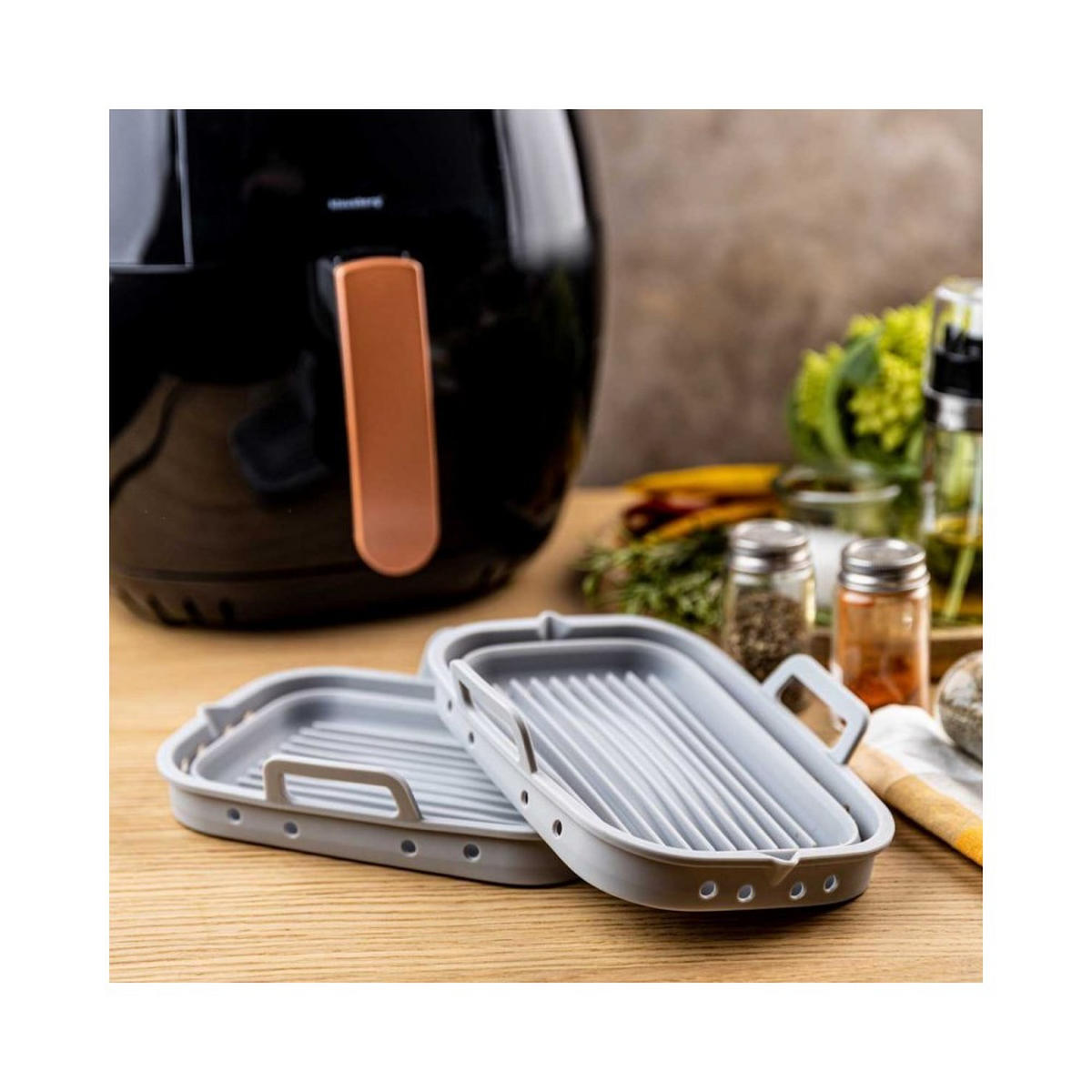 SILIKONEINSATZ für Fritteuse 14,5/8,3/14,6 cm Grau KB7791 - Grau, Kunststoff (14.5/8.3/20.6cm) - Klausberg 