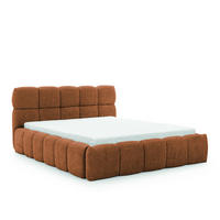 POLSTERBETT SOFIA 180x200 mit Bettkasten,Bubble,Doppelbett,Lattenrost,Boxspringbett-Optik,ohne Matratze-Fuchsrot - Cognac, Holz (180/200cm) - Furnistar