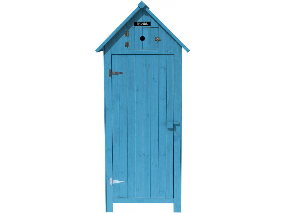 GARTENSCHRANK - GARTENTRUHE cabanon Blau - Blau, Holz (54/179/77cm) - Habitat Garten