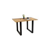 ESSTISCH TIGER - Beige/Schwarz, Holz/Metall (85/160/77cm) - SAM