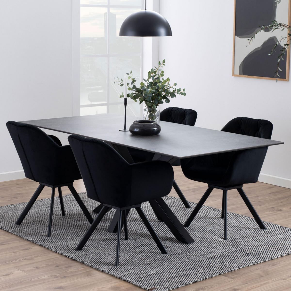 ESSTISCH - Keramik - Schwarz - Schwarz, Keramik (200/100/76cm) - Drawer