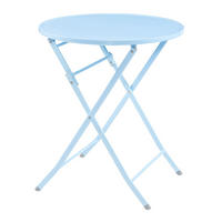 GARTENKLAPPTISCH Sande - Hellblau, Metall (62/62/71cm) - [en.casa]