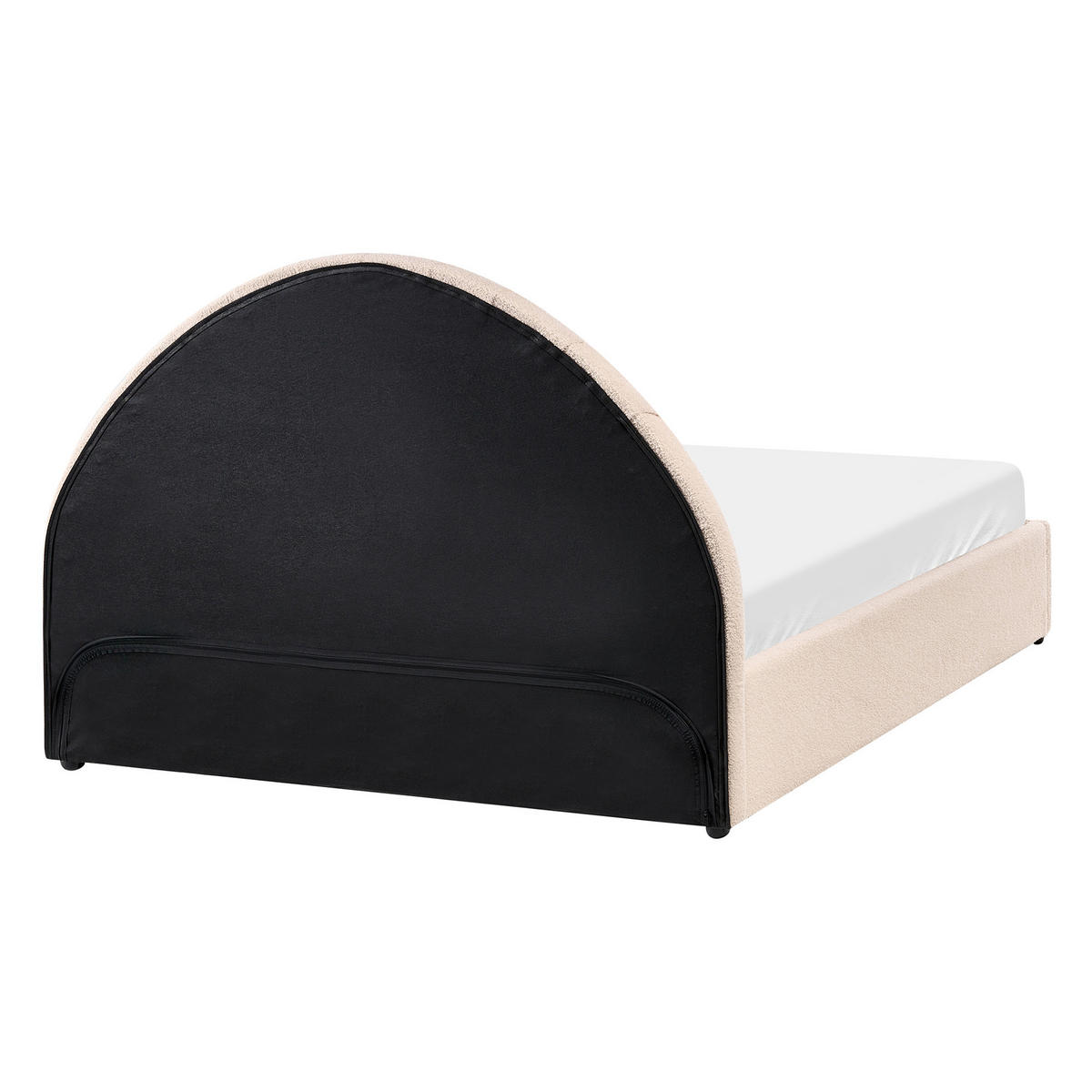POSTELJA s prostorom za shranjevanje 140/200 bouclé svetlo bež Chadenet - bež, tekstil (140/200cm) - Beliani