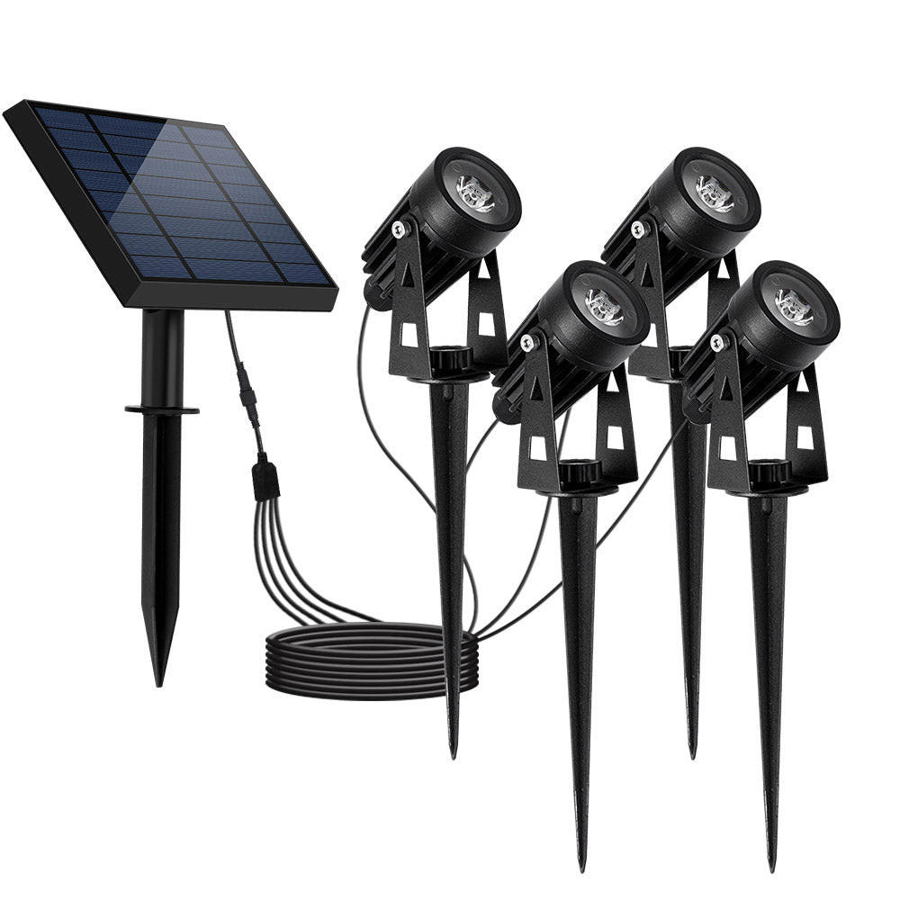 SOLARSPOTS 4er-set vier verbundene ROUNDY schwarz - Schwarz, Kunststoff (7/4/27cm) - Lumisky