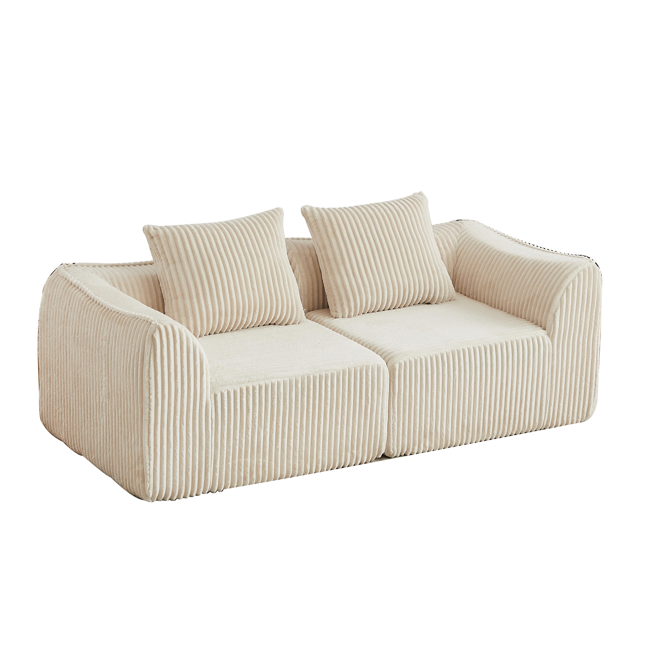 2-SITZER SOFA Cord Minimalistisch & Modular - Beige, Textil (185/72.5/101cm) - Urban Meuble