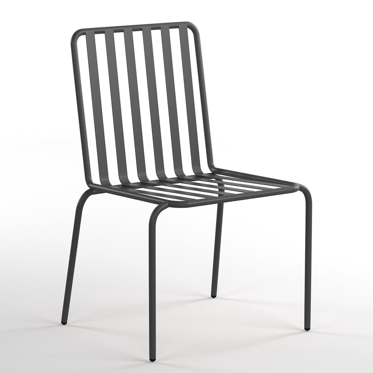 GARTENSTUHL - 2er-Set - Stahl - Anthrazit, Textil/Metall (54/87/57cm) - home24