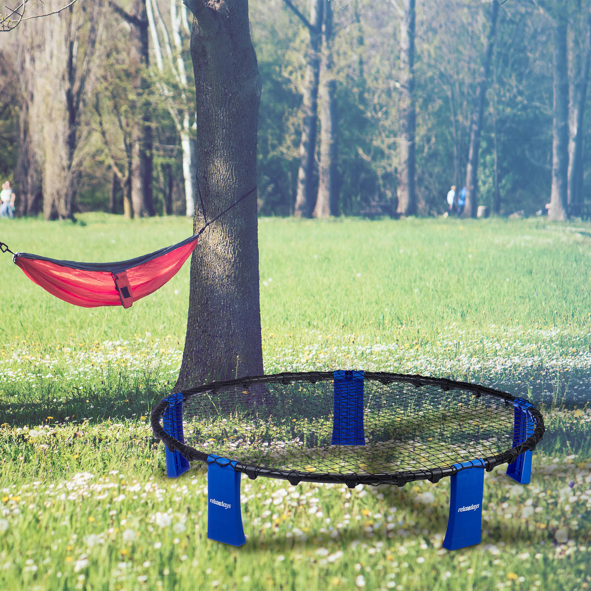 ROUNDNETSET - Schwarz, Kunststoff/Textil (93/93cm) - Relaxdays