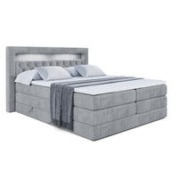 BOXSPRINGBETT NOEL GOLD KING - 180x200 - H3/H4 - Grau - Grau, Holzwerkstoff (180/200cm) - ALTDECOR