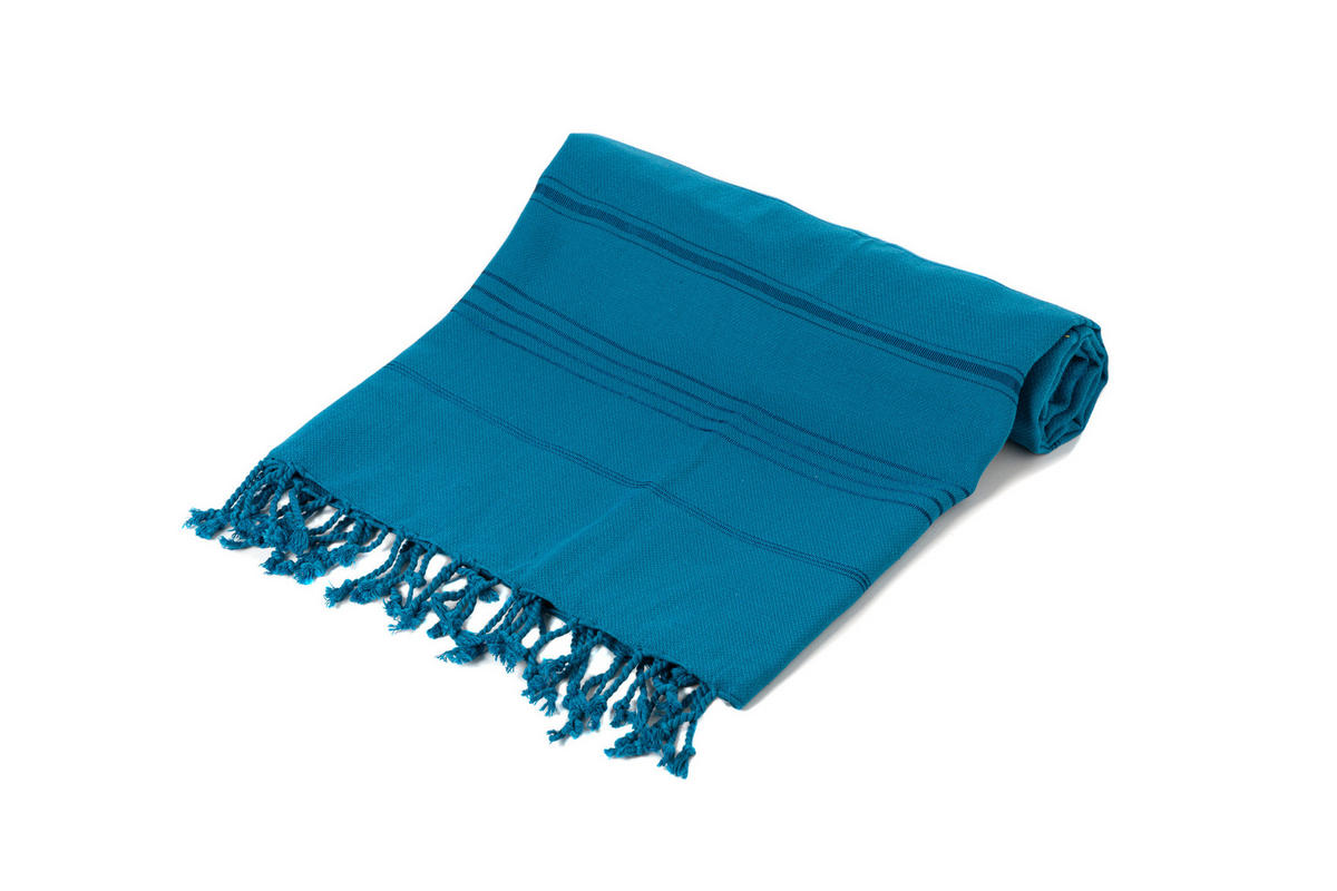 UNIFARBE D Blau Strandtuch Hamamtuch Saunatuch für Babys geeignet 100%Baumwolle - Dunkelblau, Textil (100/180cm) - Villa Möbel