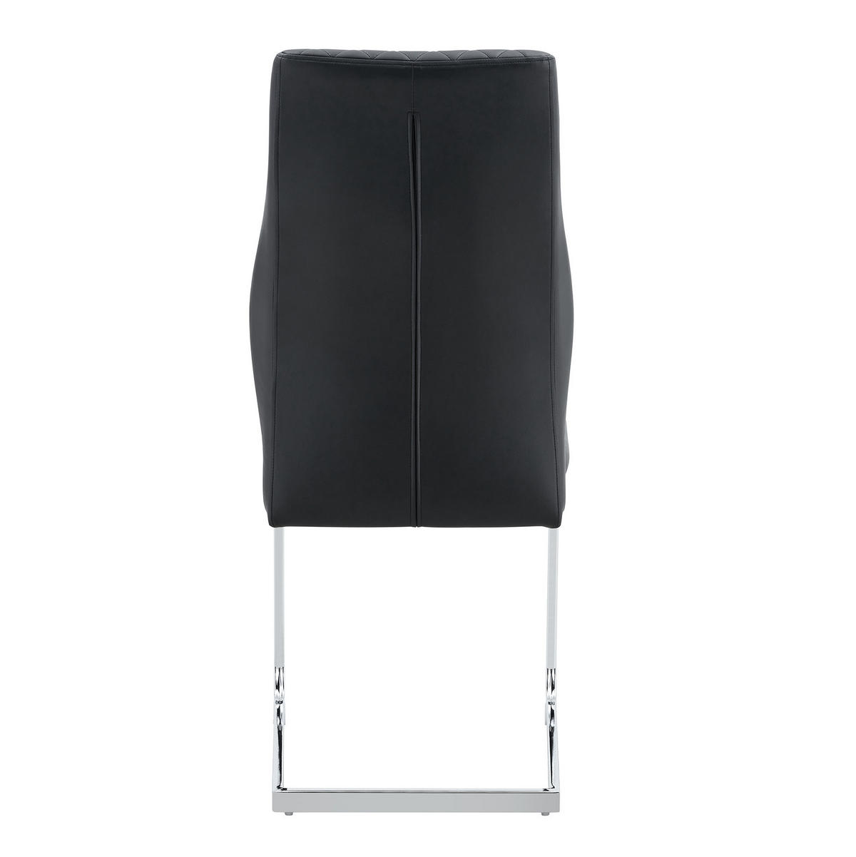 ESSZIMMERSTUHL 2er-Set mit hoher Rückenlehne 100 cm PU-Lederoptik Schwarz - Schwarz, Metall (63/100/43cm) - Meubliv