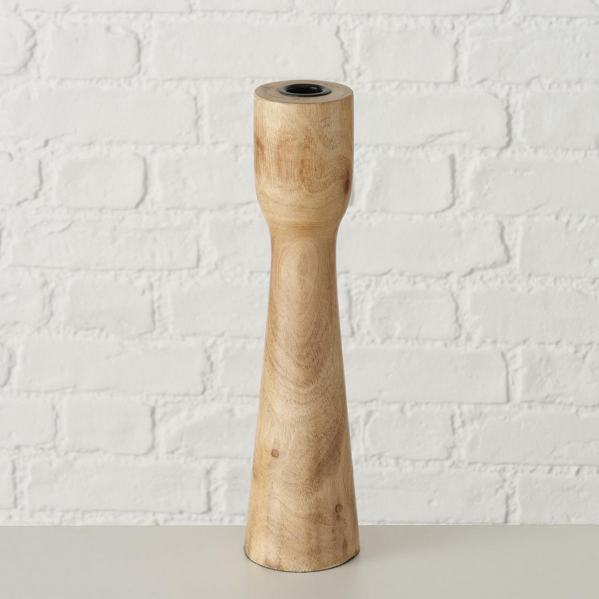 KERZENSTÄNDER Mangoholz Caldeas - Braun, Holz (8/40/8cm) - Boltze Home