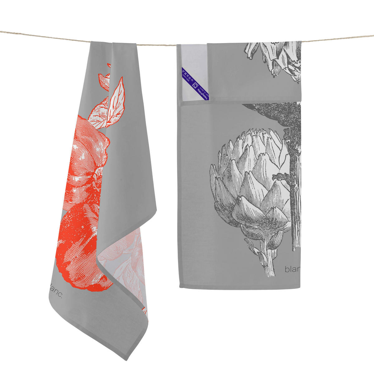 GESCHIRRTUCH (2 tlg) artichoke 70x50 cm mehrfarbig - Multicolor, Textil (70/50cm) - Happy Friday