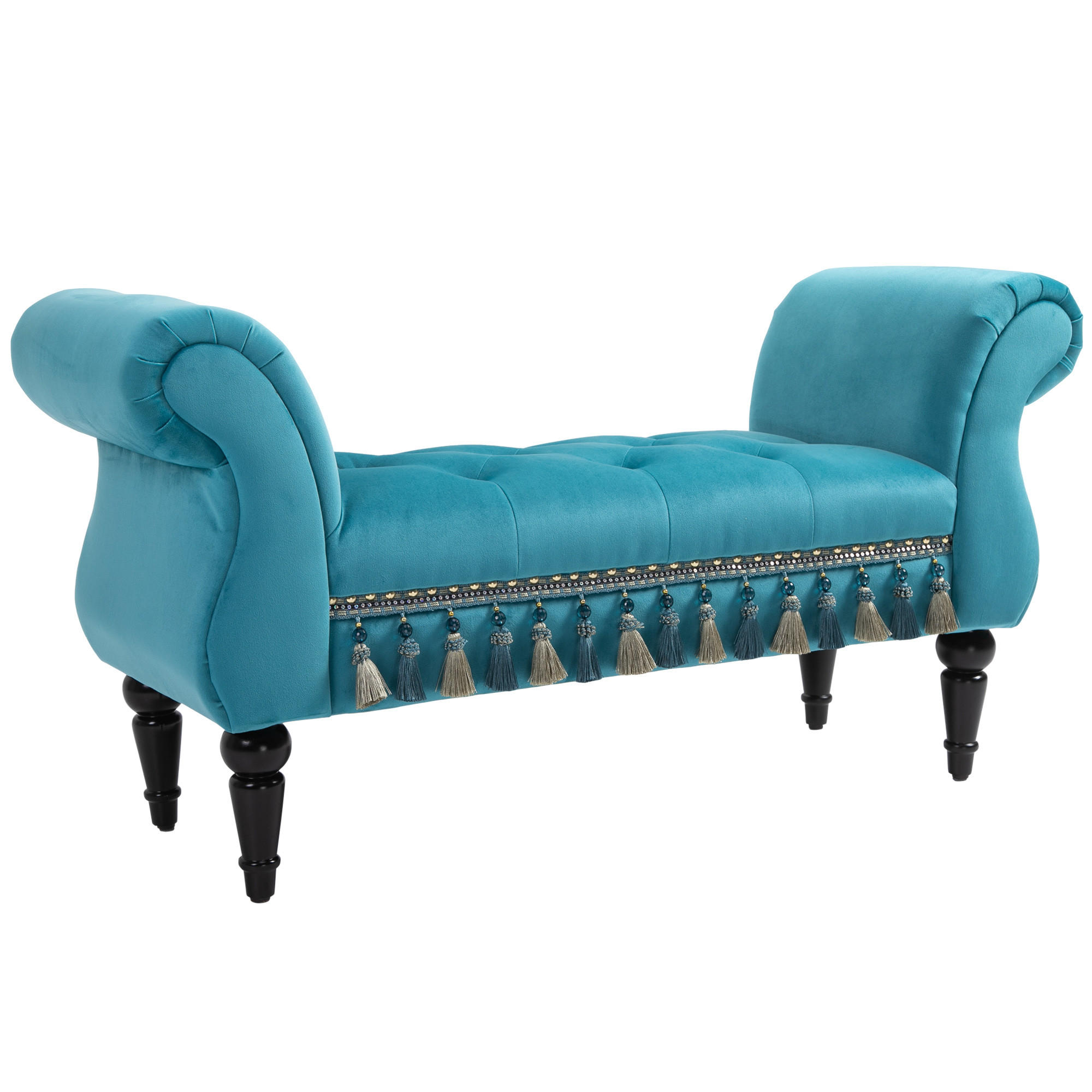 POLSTERBANK, Polyester, Kautschu,k Schaumstoff, Blau, 117 x 40 x 58 cm - Blau, Kunststoff (40/58/117cm) - HOMCOM
