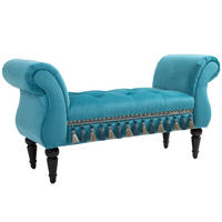 POLSTERBANK, Polyester, Kautschu,k Schaumstoff, Blau, 117 x 40 x 58 cm - Blau, Kunststoff (40/58/117cm) - HOMCOM
