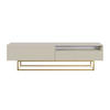 TV-SCHRANK Veldio Graubeige mit offenem Fach und goldenen Metallbeinen 175 cm - Greige/Goldfarben, Holzwerkstoff/Metall (175/46.5/31.6cm) - Selsey