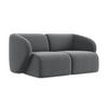 2-SITZER-SOFA Samt Stoff Grau - Edelstahlfarben/Schwarz, Holzwerkstoff/Kunststoff (174/75/94cm) - Makamii