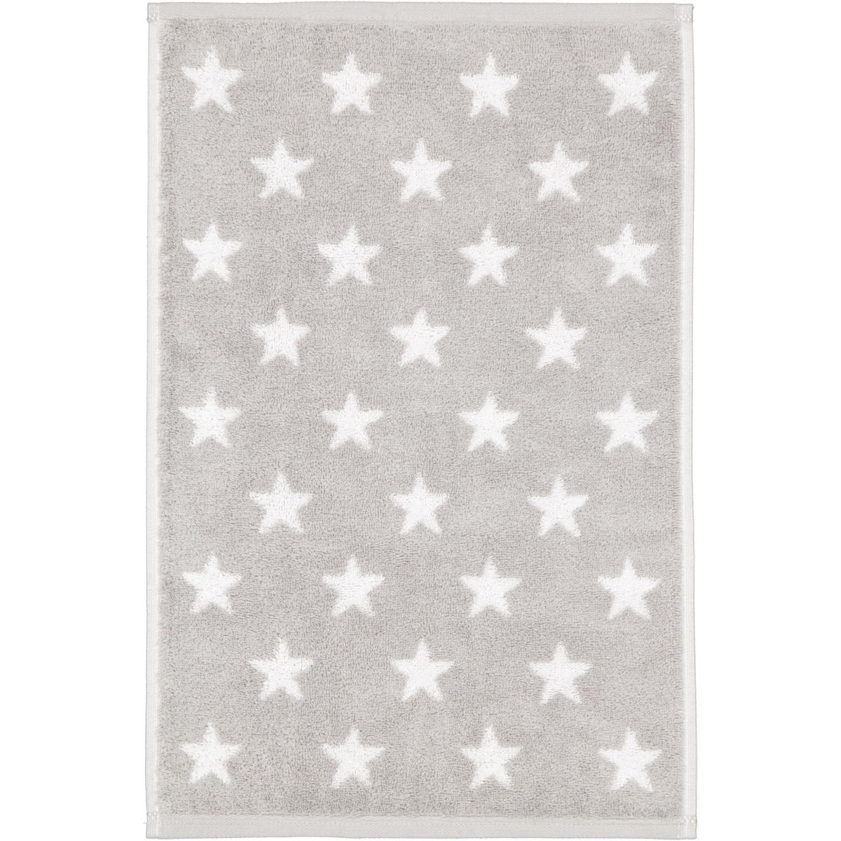 GÄSTETUCH NEW STARS STERNE KLEIN 6261 PLATIN/WEISS - 76 - Grau, Textil (30/50cm) - Cawoe
