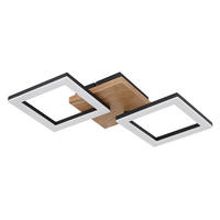 LED DECKENLEUCHTE KERRY Braun Holzoptik - Braun, Holz (46/22.5/7cm) - Globo Lighting
