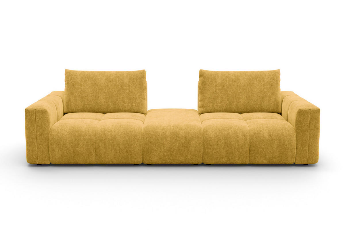 SOFA VERONA 4-Sitzer, Gelb - Gelb/Schwarz, Holz/Textil (282/83/110cm) - Courtois Laville