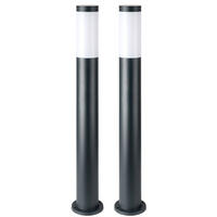LED AUSSENLEUCHTE Edelstahl Anthrazit 2er Set - Anthrazit, Metall (7.6/11/80cm) - Globo Lighting