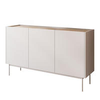 KOMMODE Dreitürige ESSENCE 3D K144 Kaschmir / Eiche Linea - Kaschmir/Eichefarben, Holzwerkstoff (144/86/37cm) - Lookway