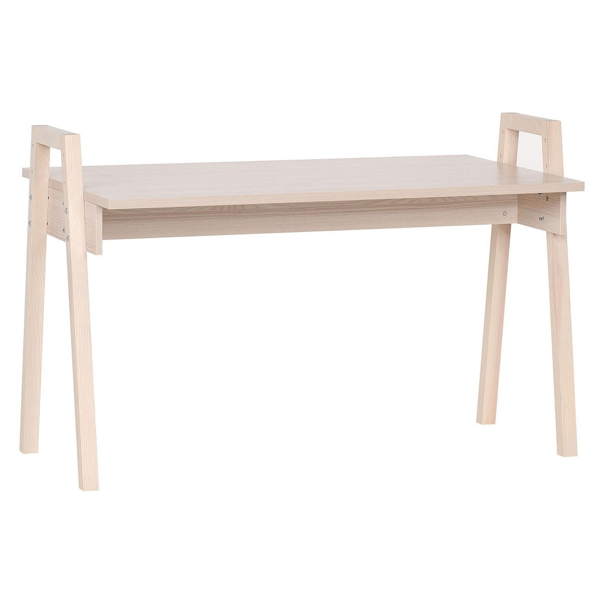 SCHREIBTISCH mit Holzdekor und Beinen aus massiver Eiche L128 cm - SPOT - Braun, Holzwerkstoff (128/68/81.5cm) - Calicosy