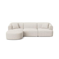 MODULARES-ECKSOFA links Campi aus strukturiertem Stoff leichtes beige 4 Sitzplätze - Creme, Textil (156/256cm) - Cosmopolitan Design