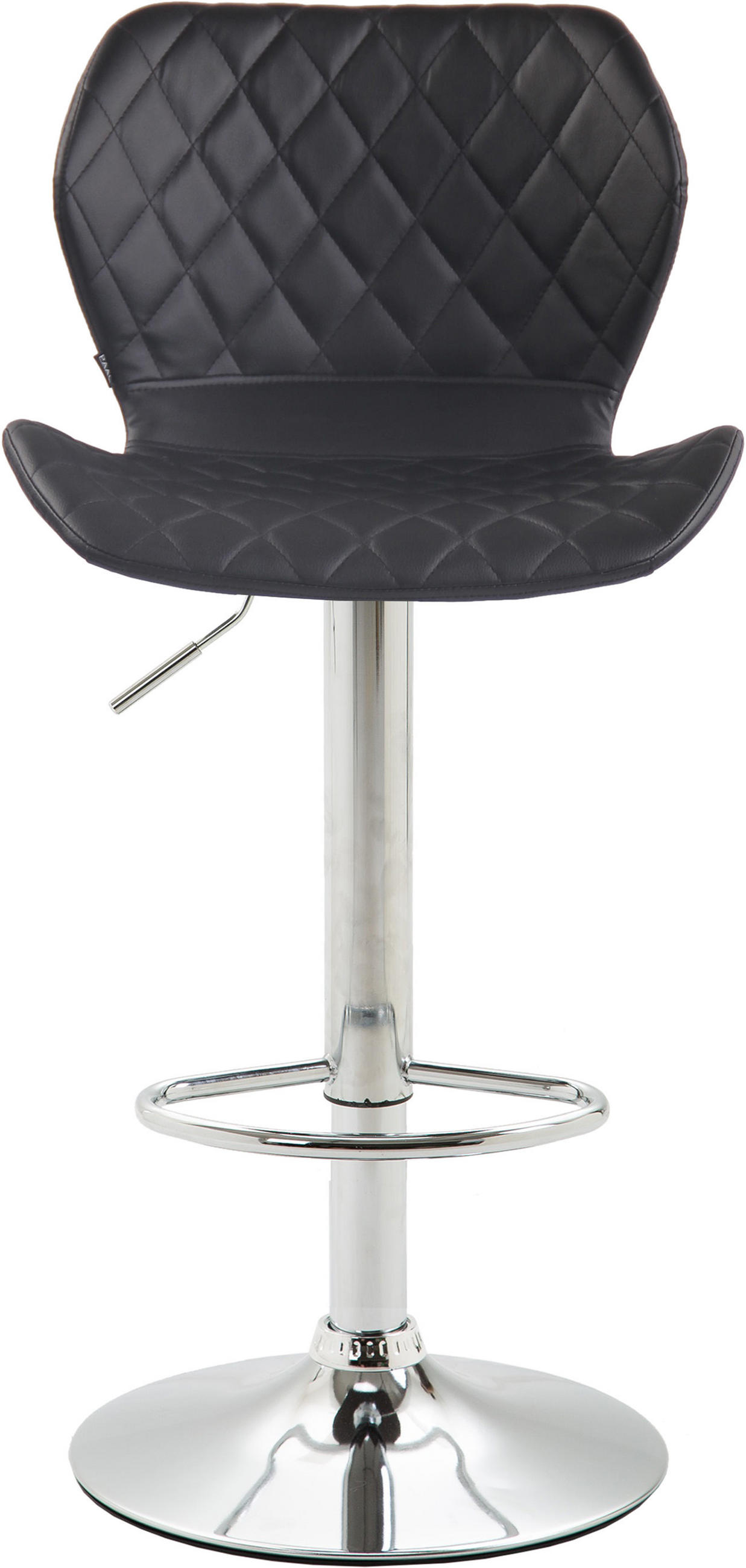 BARHOCKER 2er Set Lederlook schwarz - Chromfarben/Schwarz, Textil/Metall (47/88/51cm) - CLP