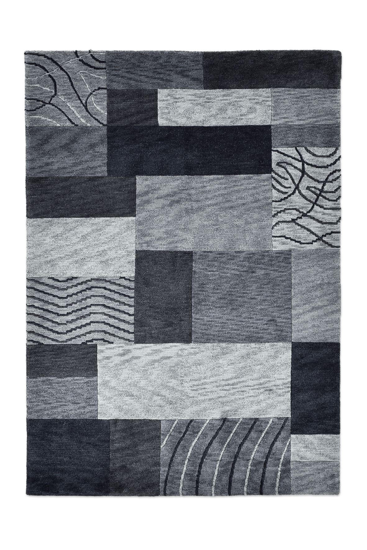 HANDTUFTTEPPICH Royal Domas 190x290 cm - Anthrazit, Textil (190/290cm) - THEKO