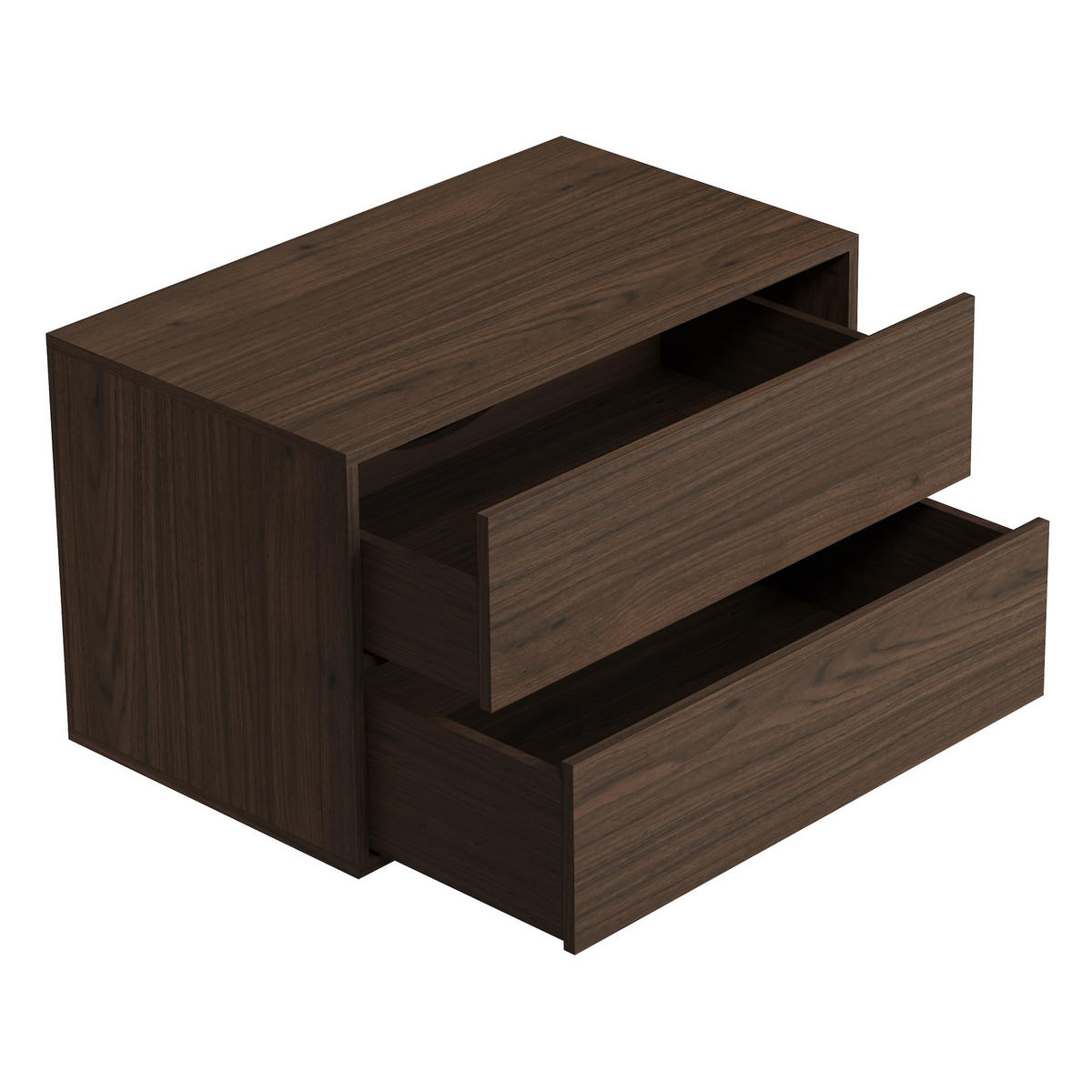WASCHBECKENUNTERSCHRANK Mali 2 Schubladen Walnuss Braun - 80 x 46 x 49 cm - Eichefarben/Walnussfarben, Holz (80/49/46cm) - Badplaats