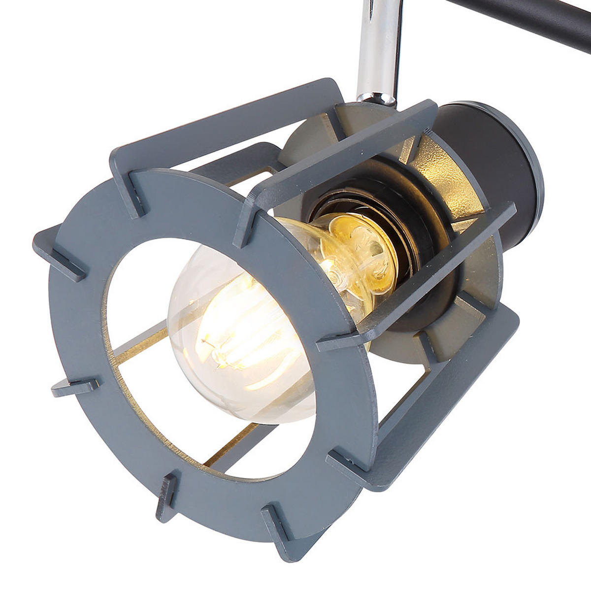 DECKENLEUCHTE Metall Holz Schwarz - Schwarz, Holz (36/17/18cm) - Globo Lighting