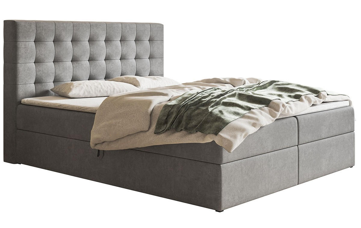 BETT Grau FOX 2 Kontinentalbett 180x200 cm - Grau, Textil (180/200cm) - Sepro Meble
