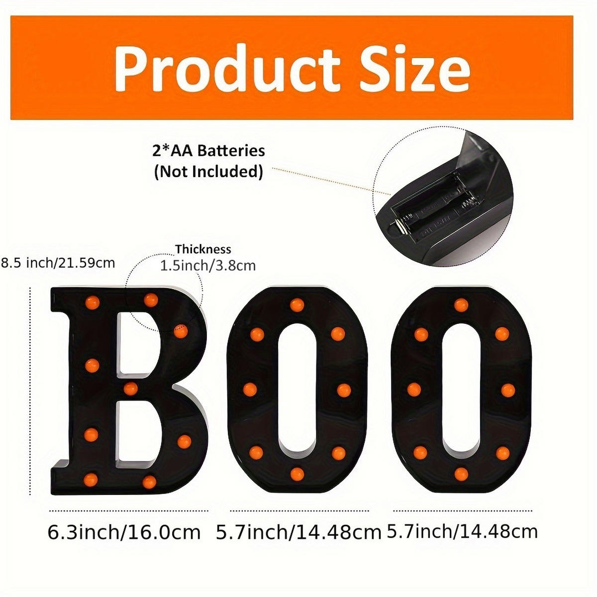 LED LETTERS BOO Halloween orange Deko für Kamin Party Innenbereich ...