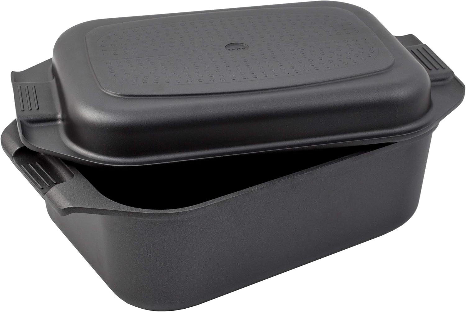 BRÄTER 2in1, Aluguss, Induktion, 8,7 Liter, Induktion, inkl. Topfhandschuhen - Schwarz, Metall (42/25.5/12cm) - Karcher