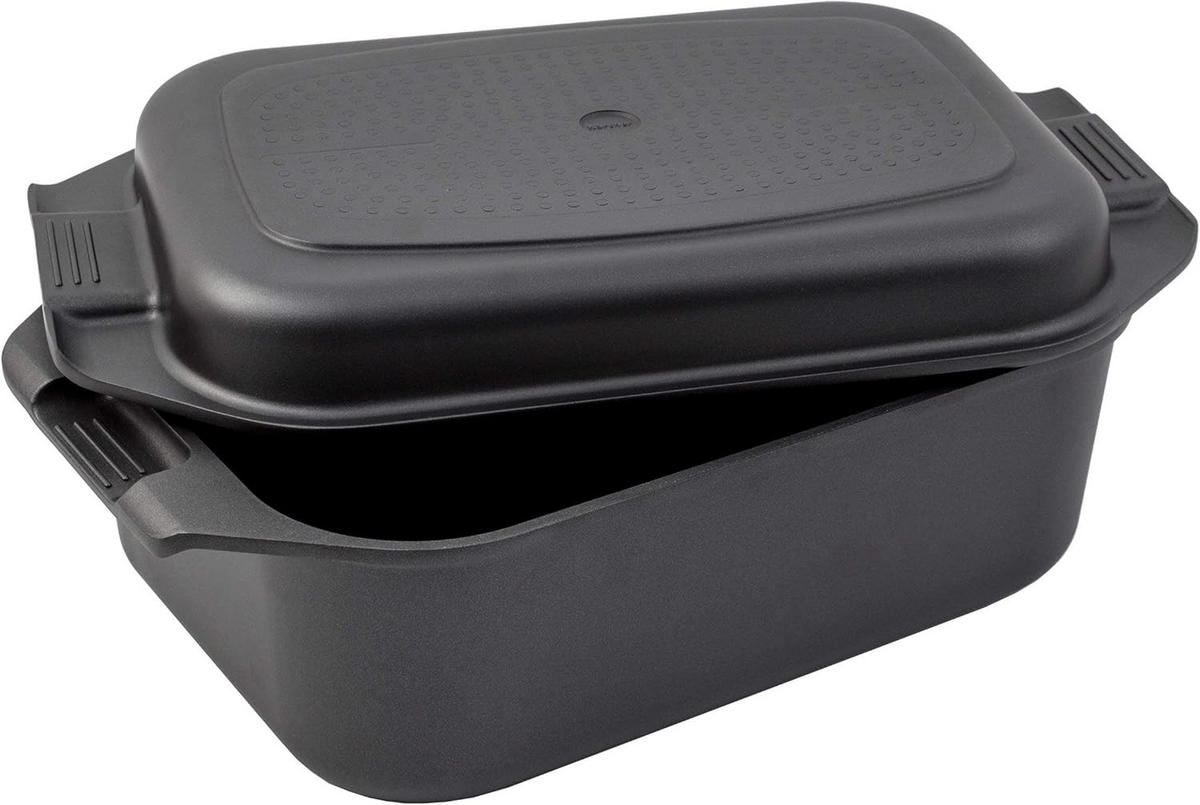 BRÄTER 2in1, Aluguss, Induktion, 8,7 Liter, Induktion, inkl. Topfhandschuhen - Schwarz, Metall (42/25.5/12cm) - Karcher