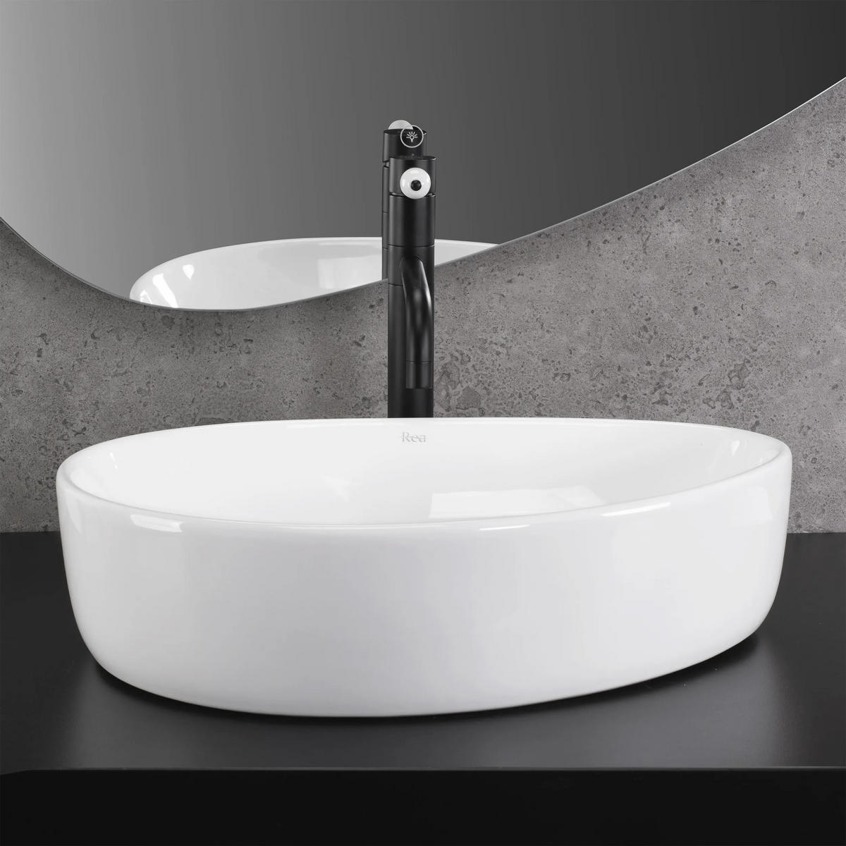 AUFSATZWASCHBECKEN Rea Vanila - Weiß, Keramik (39.5/12.5/51cm) - REA