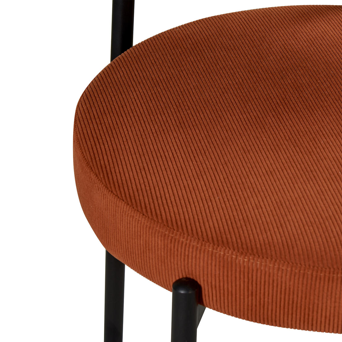 STÜHL 2er-Set Iris moderne aus Terrakotta Cord - Terracotta/Schwarz, Textil/Metall (53.5/80/49.5cm) - Sicaan