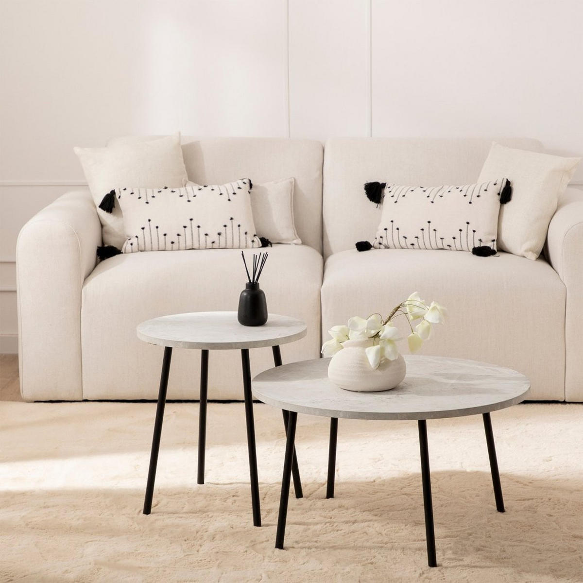 BEISTELLTISCH Siena Schwarz 45 cm x 50 cm - Schwarz, Holzwerkstoff (45/45/50cm)