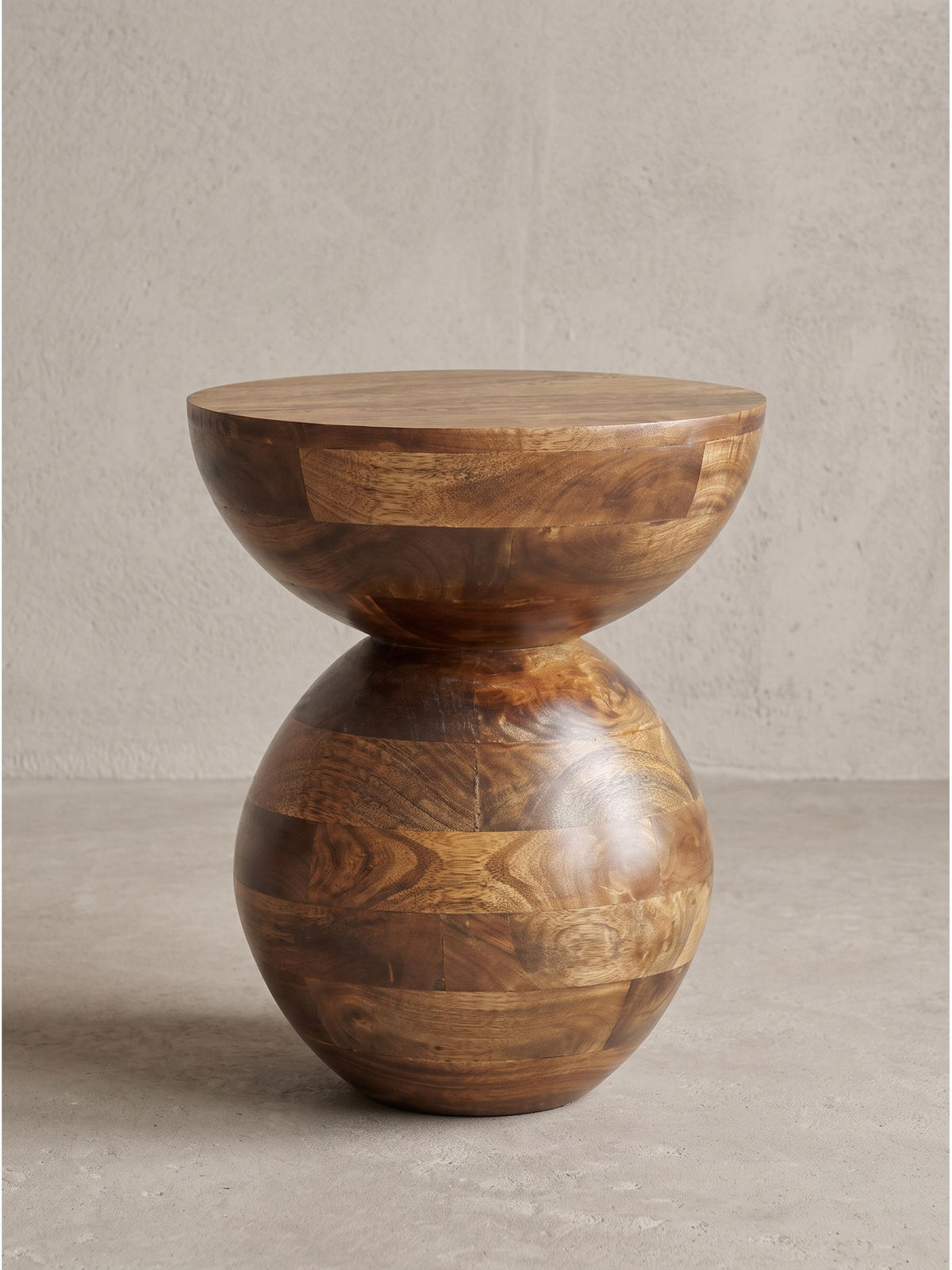 BEISTELLTISCH TERRACINA, Mango Massivholz, Ø 35 x 42 cm - Braun, Mangoholz/Holz (35/35/42cm) - KADIMA DESIGN